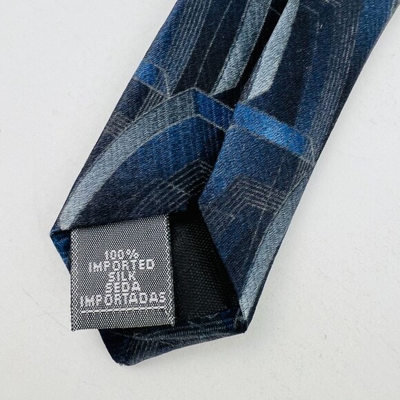 Stafford Blues Grays Necktie Tie 100% Imported Silk - Picture 5 of 5